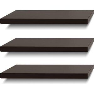 Floating Shelves Wall Shelf Solid Wood for Bathroom Bedroom Kitchen Set of 3